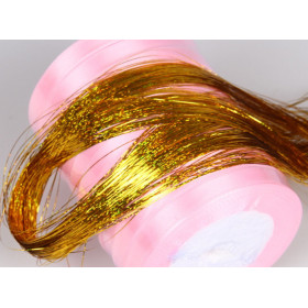 Tie on hair tinsel - gold color-100 strand