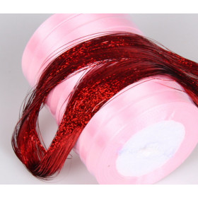 Tie on hair tinsel - red color-100 strand