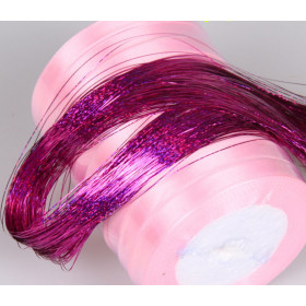 Tie on hair tinsel - magenta color-100 strand