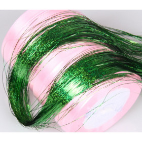 Tie on hair tinsel - green color-100 strand