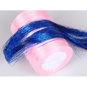 Tie on hair tinsel - diamond blue color-100 strand
