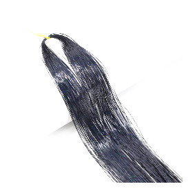 Tie on hair tinsel - black color-100 strand