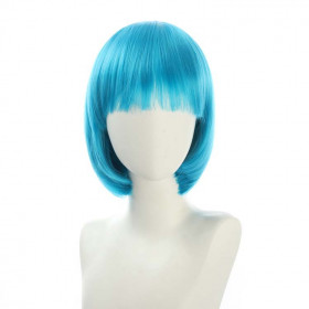Bob cut cosplay wig with basic cap-sky blue K051-11