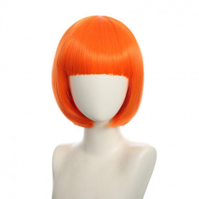 Bob cut cosplay wig with basic cap-orange K051-22