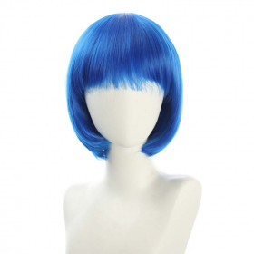 Bob cut cosplay wig with basic cap-diamond blue K051-07