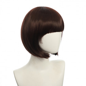 Bob cut cosplay wig with basic cap-chocolate brown K051-23