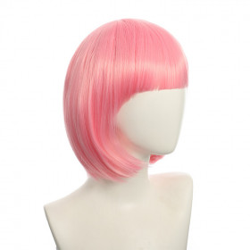 Bob cut cosplay wig with basic cap-baby pink K051-06