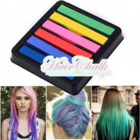 6 piece assorted color hair chalk