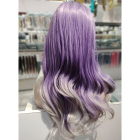 Ombre violet silver mix mid parting wig by Emmor-synthetic hair (MQF8014)