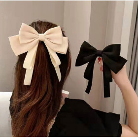 White satin bow with hook