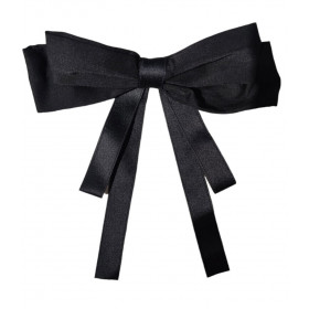 Black satin bow with hook
