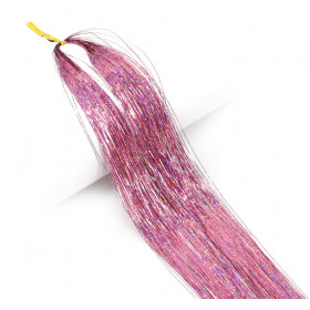 Tie on hair tinsel - Rose gold color-100 strand