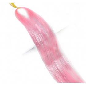 Tie on hair tinsel - Light pink color-100 strand