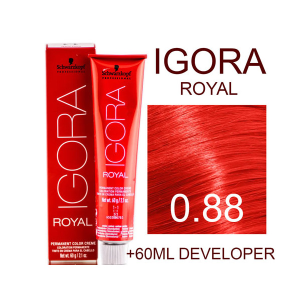0.88 Red concerntrate Igora Royal Professional -60ml +60ml 20vol developer