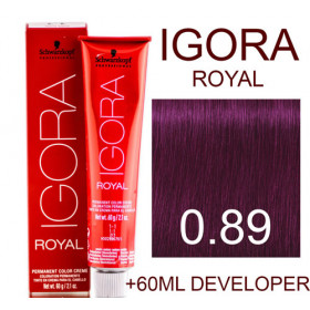 0.89 Violet concerntrate Igora Royal Professional -60ml +60ml 20vol developer