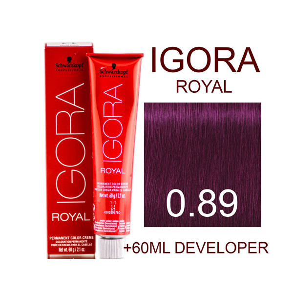0.89 Violet concerntrate Igora Royal Professional -60ml +60ml 20vol developer