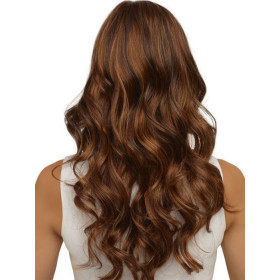 Color 2 35cm 10pc Natural wavy curls 120g clip in hair virgin Indian remy hair