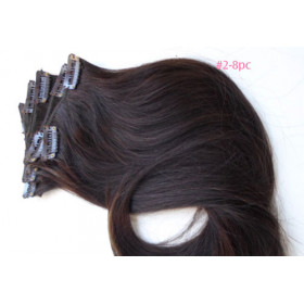 SALE 45cm (18inch) Dark color 8pc basic clip in -100% Brazilian remy human hair