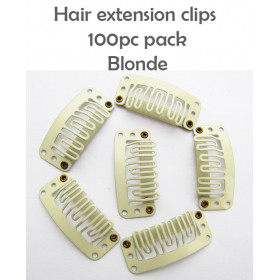 Blonde color- 100 clips pack Extra hold extension clips
