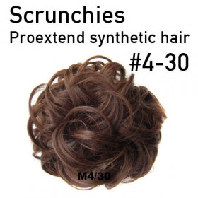*4-30 Chocolate chestnut mix scrunchie by Proextend - Synthetic