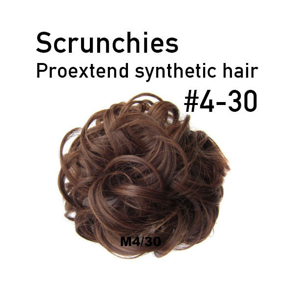 *4-30 Choco ate chestnut mix scrunchie by Proextend - Synthetic