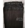 Color 1b Natural black brown  30cm 10pc 120g High quality Virgin Indian remy clip in hair