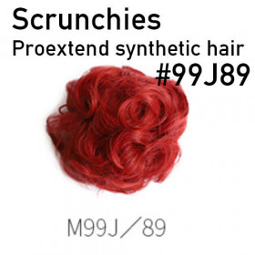 *99J-89 Cherry red scrunchie  y Proextend - Synthetic