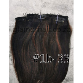 Color 1b-33 30cm 10pc 120g High quality Virgin Indian remy clip in hair