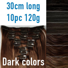 Color 6 30cm 10pc 120g High quality Virgin Indian remy clip in hair