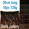 Color 6 30cm 10pc 120g High quality Virgin Indian remy clip in hair