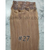 Color 27 60cm 10pc 120g High quality Indian remy clip in hair