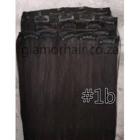 Color 1b Natural black brown 55cm 10pc 120g High quality Indian remy clip in hair