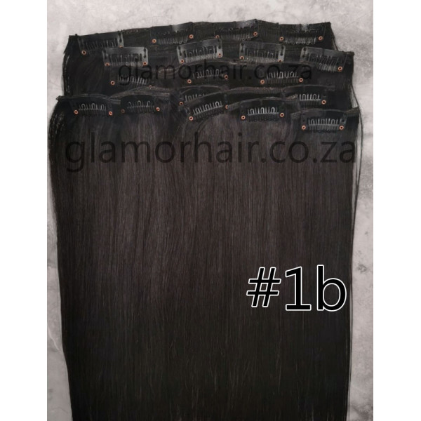 Color 1b Natural black brown 55cm 10pc 120g High quality Indian remy clip in hair