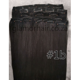 Color 1b Natural black brown  40cm 10pc 120g High quality Indian remy clip in hair
