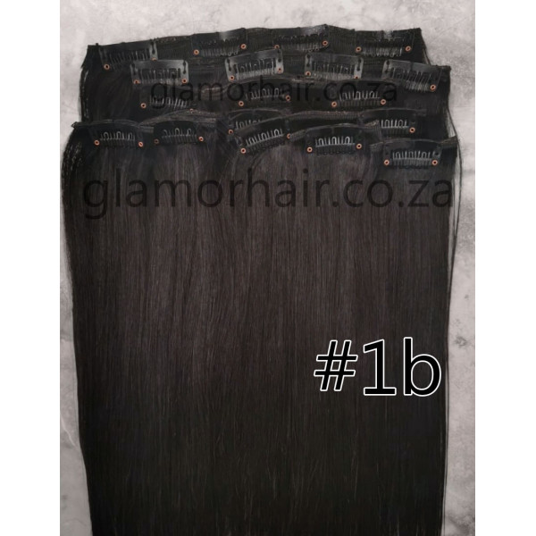 Color 1B Natural black brown  35cm 10pc 120g High quality Indian remy clip in hair