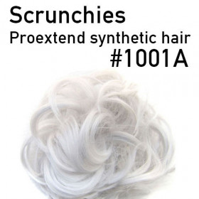 *1001A Silver white scrunchie by Proextend - Synthetic