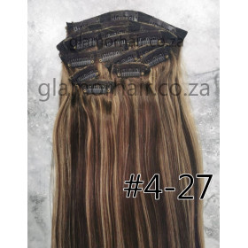 Color 4-27 50cm 10pc 120g High quality Indian remy clip in hair