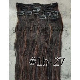 Color 1b-27 40cm 10pc 120g High quality Indian remy clip in hair
