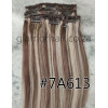 Color 7A613 mix 60cm 10pc 120g High quality Indian remy clip in hair