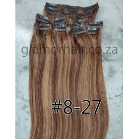 Color 8-27 40cm 10pc 120g High quality Indian remy clip in hair