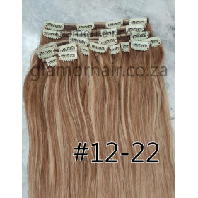 Color 12-22 55cm 10pc 120g High quality Indian remy clip in hair