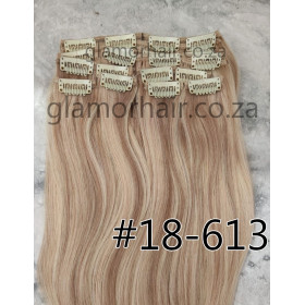 Color 18-613 45cm 10pc 120g High quality Indian remy clip in hair