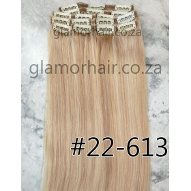 Color 22-613 50cm 10pc 120g High quality Indian remy clip in hair