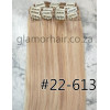 Color 22-613 55cm 10pc 120g High quality Indian remy clip in hair