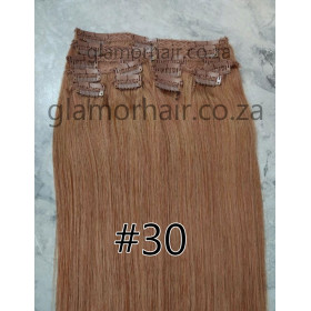 Color 30 55cm 10pc 120g High quality Indian remy clip in hair