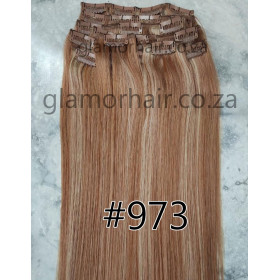 Color 973 40cm 10pc 120g High quality Indian remy clip in hair
