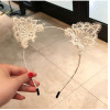White lace cat ears lace alice band