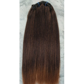 *M2-30 chestnut brown mix 55-60cm clip in hair extensions 10pc set- straight, Synthetic hair
