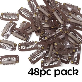 Dark brown color- 48 clips pack Extra hold extension clips