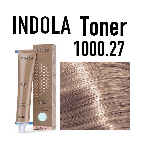 1000.27 Blonde Pearl Violet toner Indola Professional Blonde expert  60ml +60ml 20vol developer